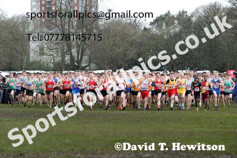 Senior boys, 2020 New Balance English Schools Champs., Sefton Park, Liverpool. Photo: David T. Hewitson/Sports for All Pics